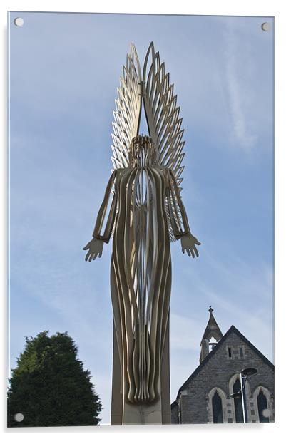 The Angel of Bargoed 2 Acrylic by Steve Purnell
