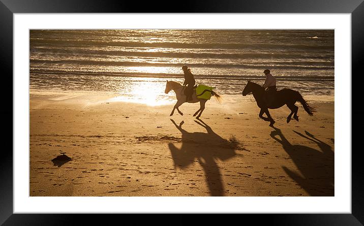 Horses on the beach Framed Mounted Print by Gail Johnson