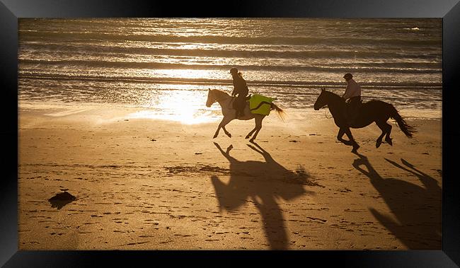 Horses on the beach Framed Print by Gail Johnson