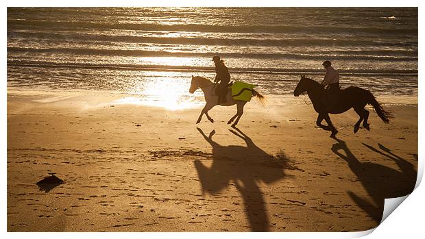 Horses on the beach Print by Gail Johnson