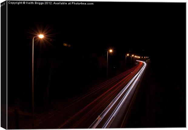 Light Trails Canvas Print by Keith Briggs