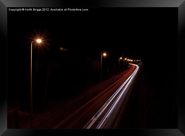 Light Trails Framed Print by Keith Briggs