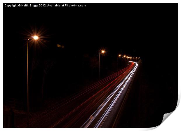 Light Trails Print by Keith Briggs