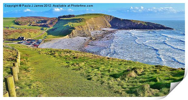 Dunraven Bay, Southerndown Print by Paula J James