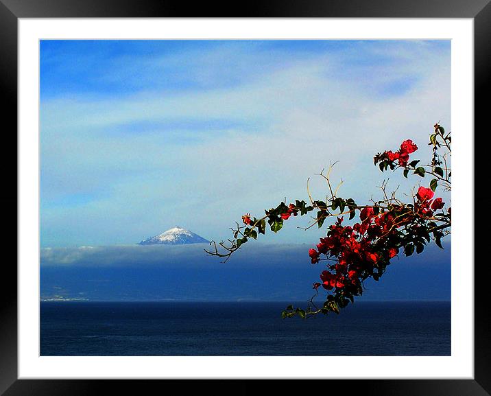 Spain - Pico del Teide from La Gomera 1  Framed Mounted Print by David Turnbull