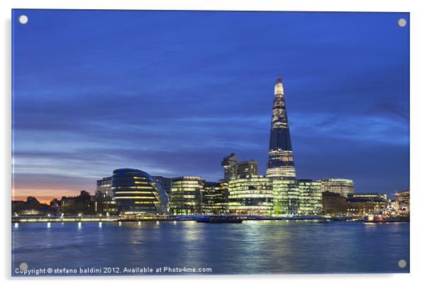 The Shard and More London development on the South Acrylic by stefano baldini