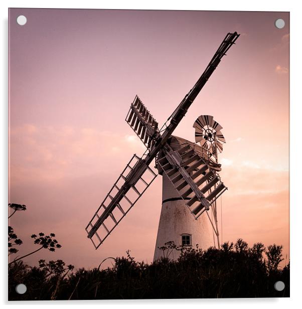 Thurne Windmill at sunset Acrylic by Simon Wrigglesworth