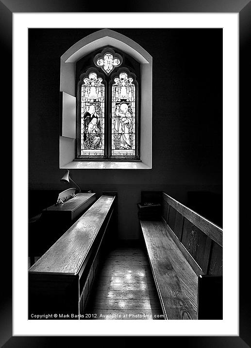 Take A Pew Framed Mounted Print by Mark  F Banks