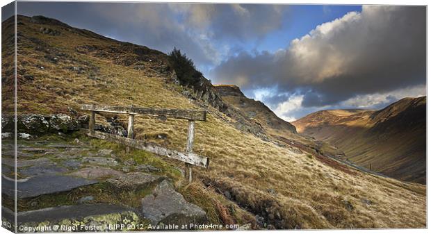 Fence at Honister Pass Canvas Print by Creative Photography Wales