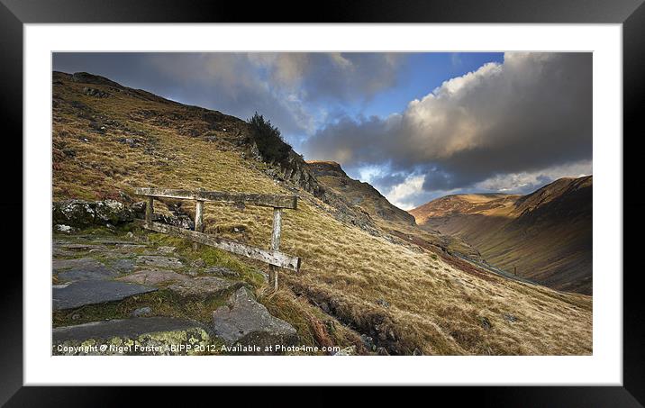 Fence at Honister Pass Framed Mounted Print by Creative Photography Wales