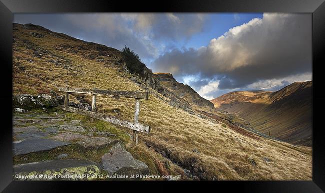 Fence at Honister Pass Framed Print by Creative Photography Wales