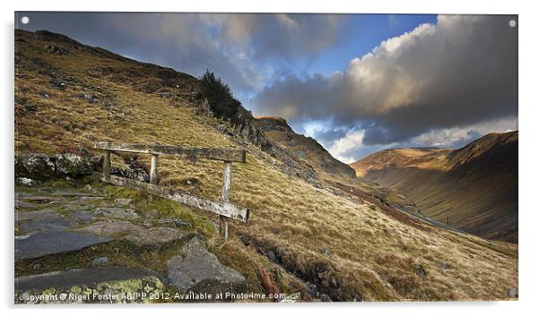 Fence at Honister Pass Acrylic by Creative Photography Wales