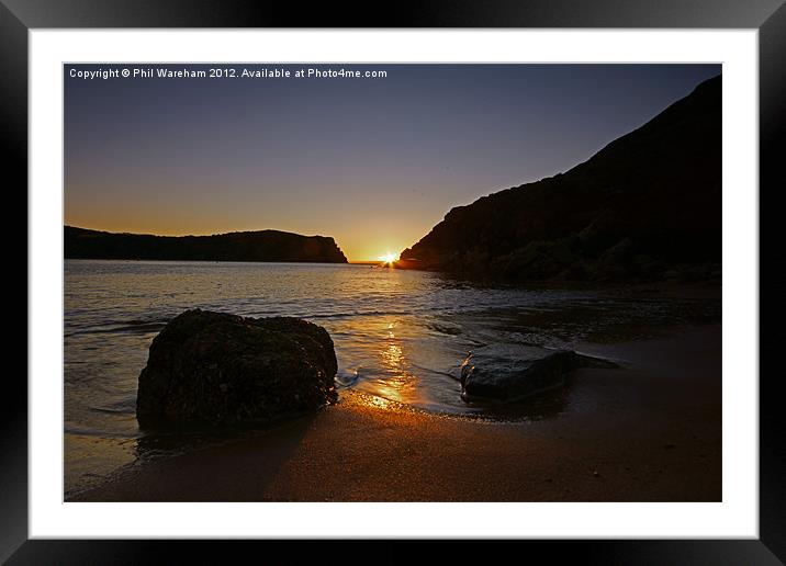 Sunrise and Rocks Framed Mounted Print by Phil Wareham