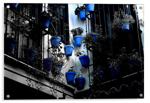 Blue pots Acrylic by Richard Greenwood