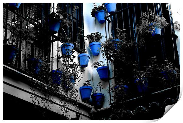 Blue pots Print by Richard Greenwood