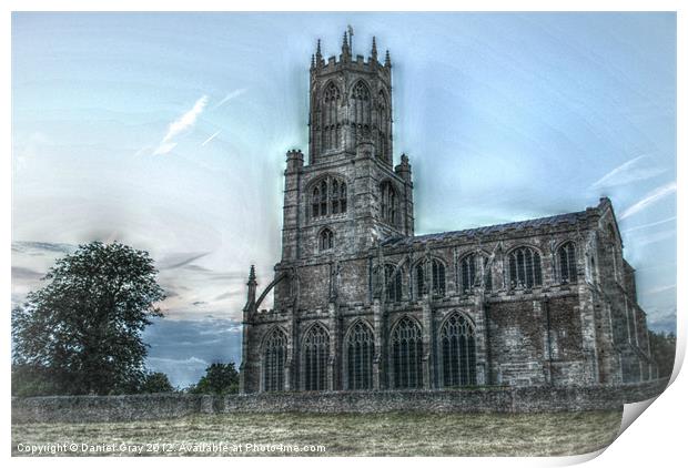 HDR Effect Fotheringhay Church Print by Daniel Gray