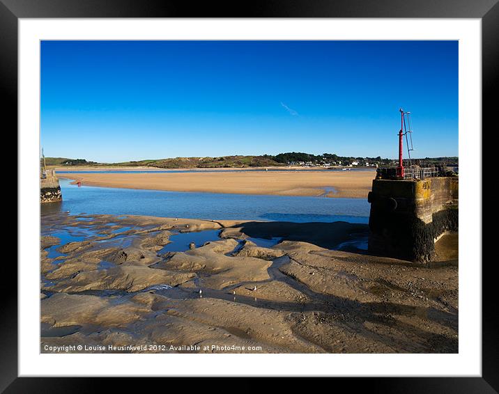 Padstow harbour at low tide Framed Mounted Print by Louise Heusinkveld