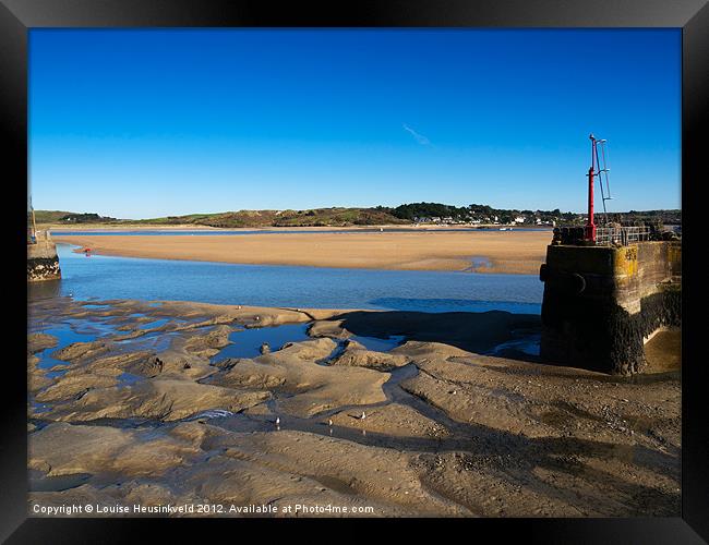 Padstow harbour at low tide Framed Print by Louise Heusinkveld