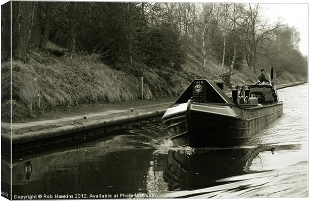 Narrowboat on the New Cut Canvas Print by Rob Hawkins