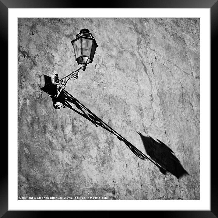 Streetlight Shadow Framed Mounted Print by Stephen Birch