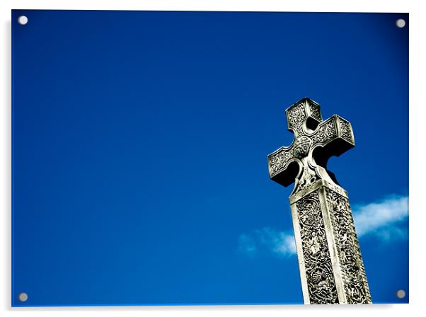 Caedmon''s Cross Whitby England Acrylic by Greg Marshall