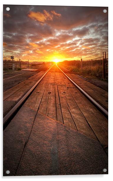 Sunrise on the Line Acrylic by Michael Baldwin
