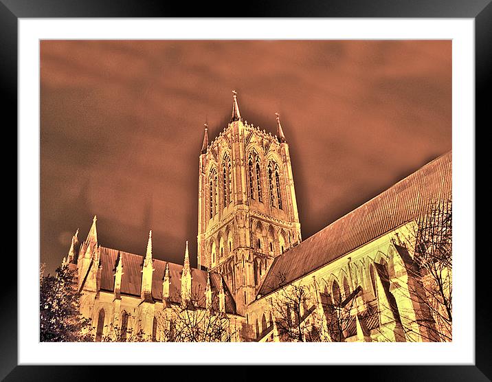 Lincoln Cathedral by night Framed Mounted Print by Claire Hartley