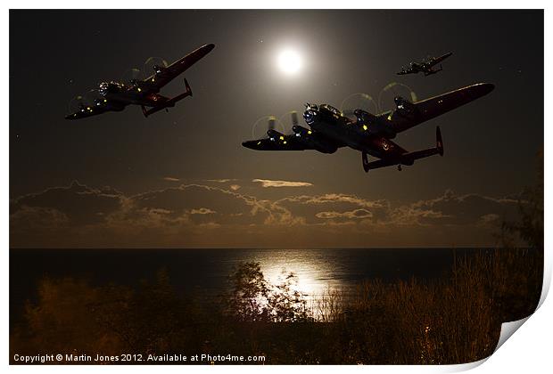 Bombers Moon Print by K7 Photography