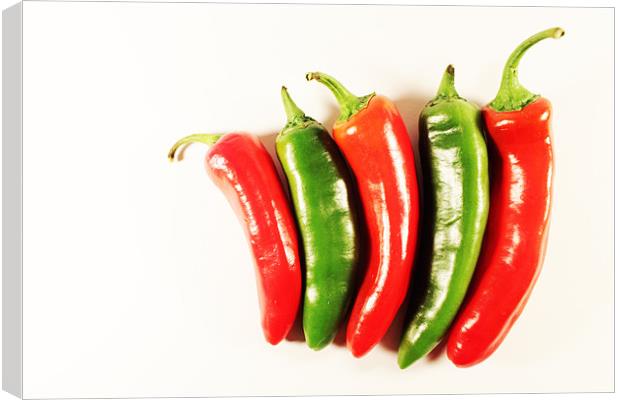 Five Chillis Canvas Print by Adrian Wilkins