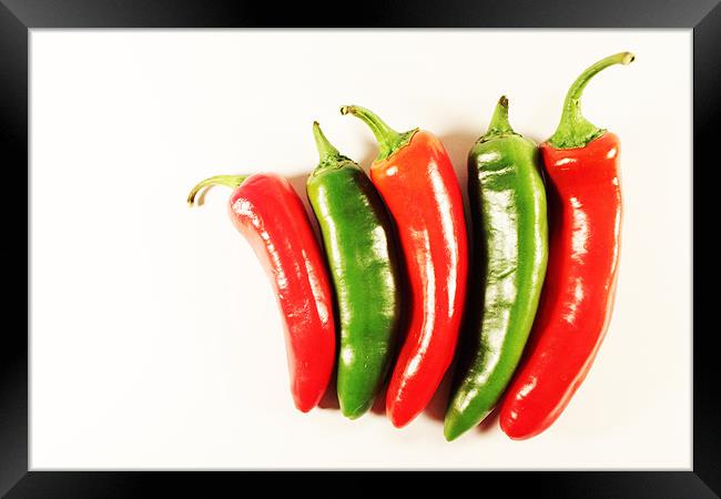 Five Chillis Framed Print by Adrian Wilkins