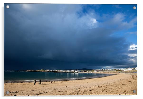 Trearddur Bay Storm Clouds Acrylic by Gail Johnson