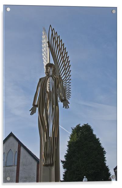 The Angel of Bargoed 3 Acrylic by Steve Purnell
