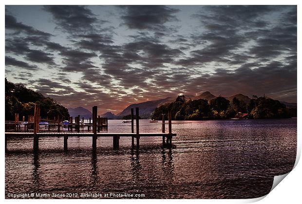 Last Light on Derwent Water Print by K7 Photography