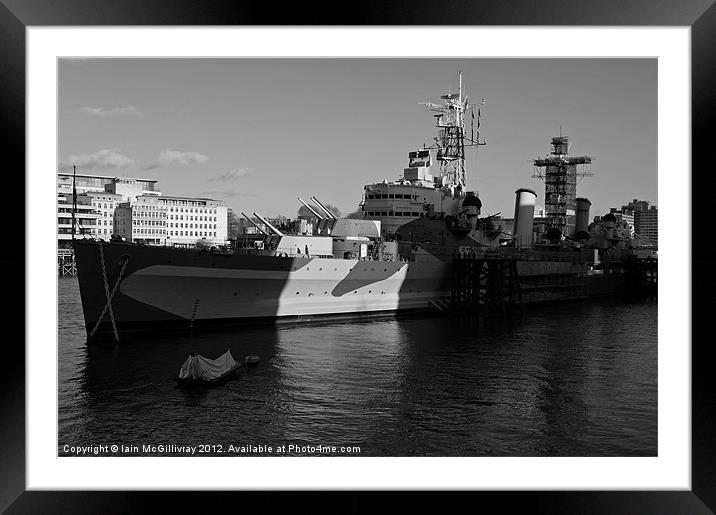 HMS Belfast Framed Mounted Print by Iain McGillivray