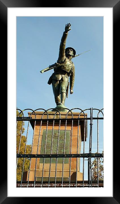 Bridgnorth War Memorial Framed Mounted Print by philip milner