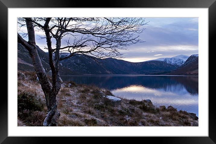 The banks of Loch Muick Framed Mounted Print by alan bain