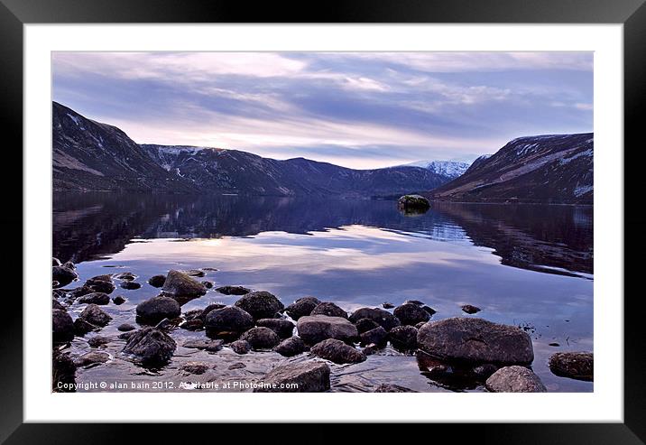 Loch Muick reflections Framed Mounted Print by alan bain