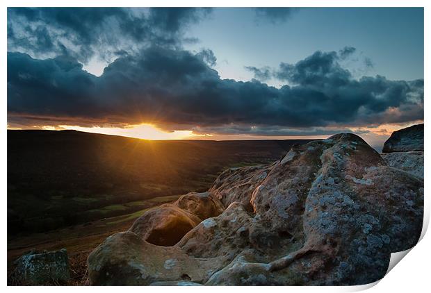 Sunset at Scugdale North Yorkshire Print by Greg Marshall