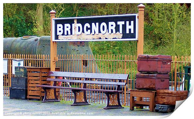 Bridgnorth Railway Platform Print by philip milner