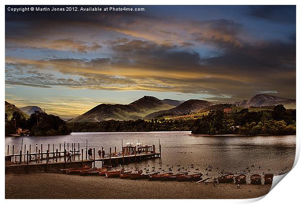 Evening Boat from Keswick Print by K7 Photography