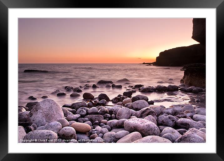 Portland Stone Sunset Framed Mounted Print by Chris Frost