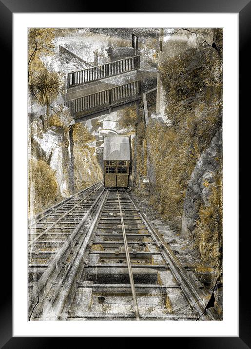 Lynton & Lynmouth Cliff Railway Framed Mounted Print by Mike Gorton