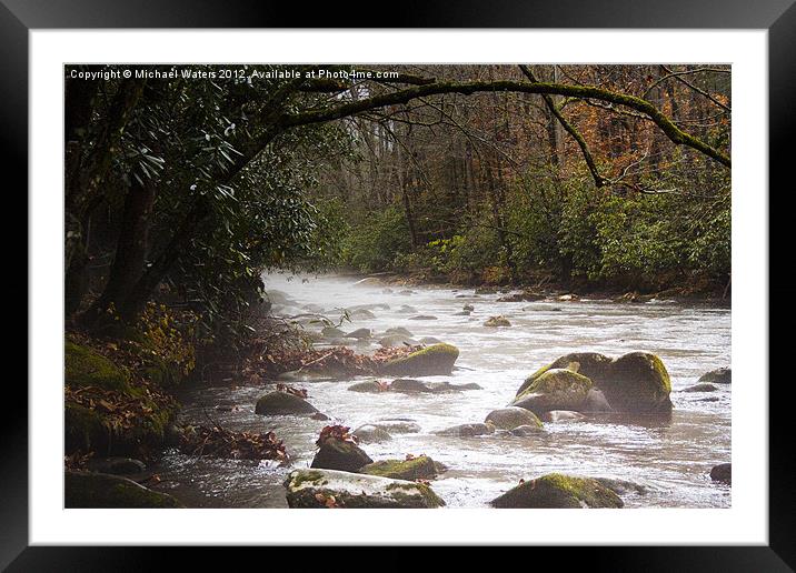 Foggy River Framed Mounted Print by Michael Waters Photography