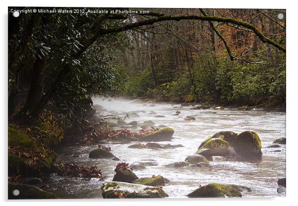 Foggy River Acrylic by Michael Waters Photography