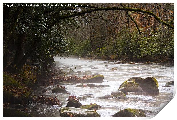 Foggy River Print by Michael Waters Photography