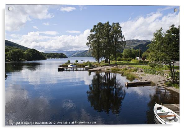 A Scottish Loch Acrylic by George Davidson