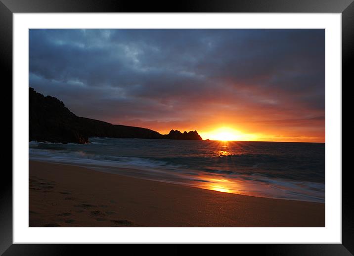 Cornish Sunset Over Water  Framed Mounted Print by Oliver Porter