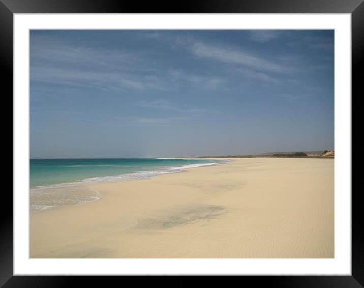Empty beach for miles Framed Mounted Print by Peter Slack