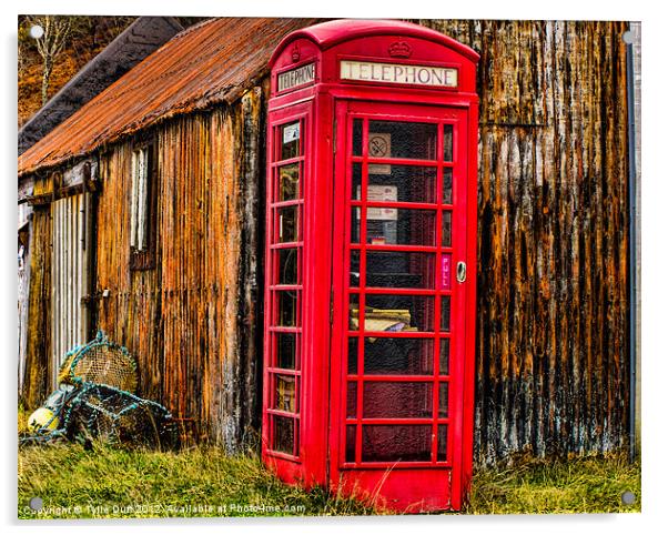 Red Phone Box Acrylic by Tylie Duff Photo Art