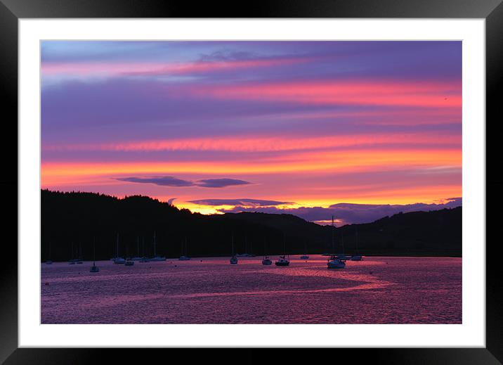 Scottish landscape sunset Kippford Framed Mounted Print by Linda More